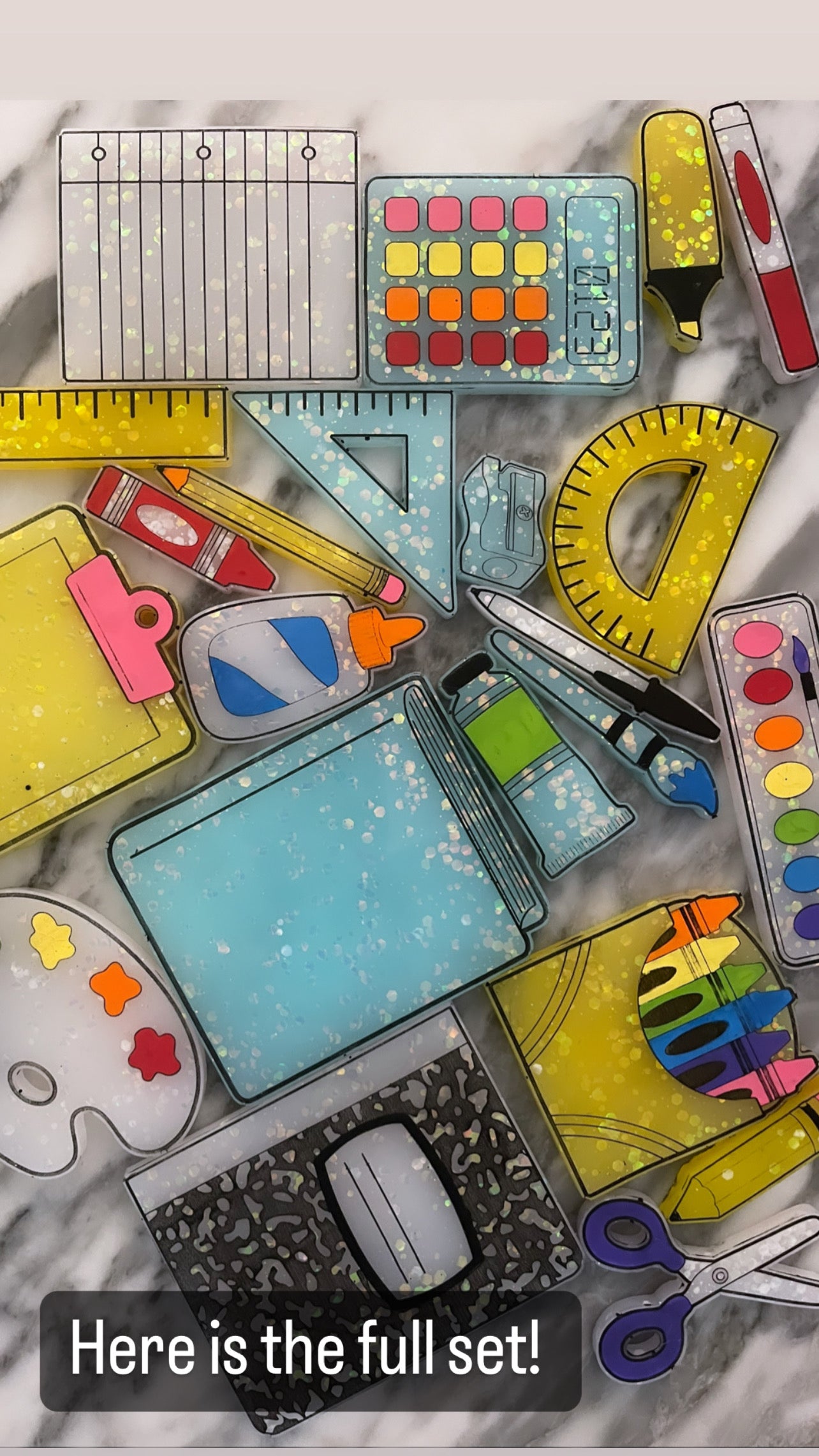 School supplies loose parts