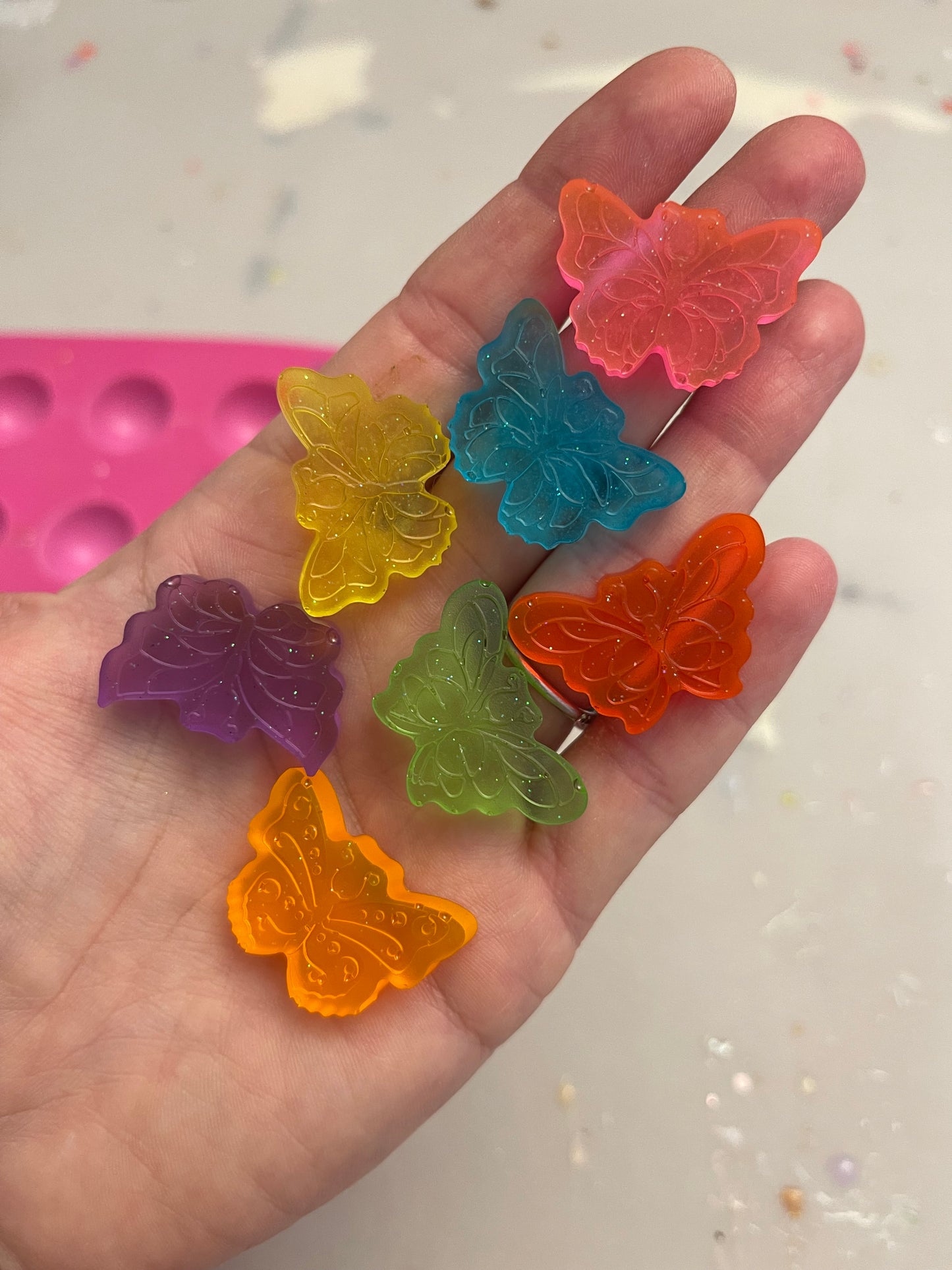 Tiny rainbow butterflies