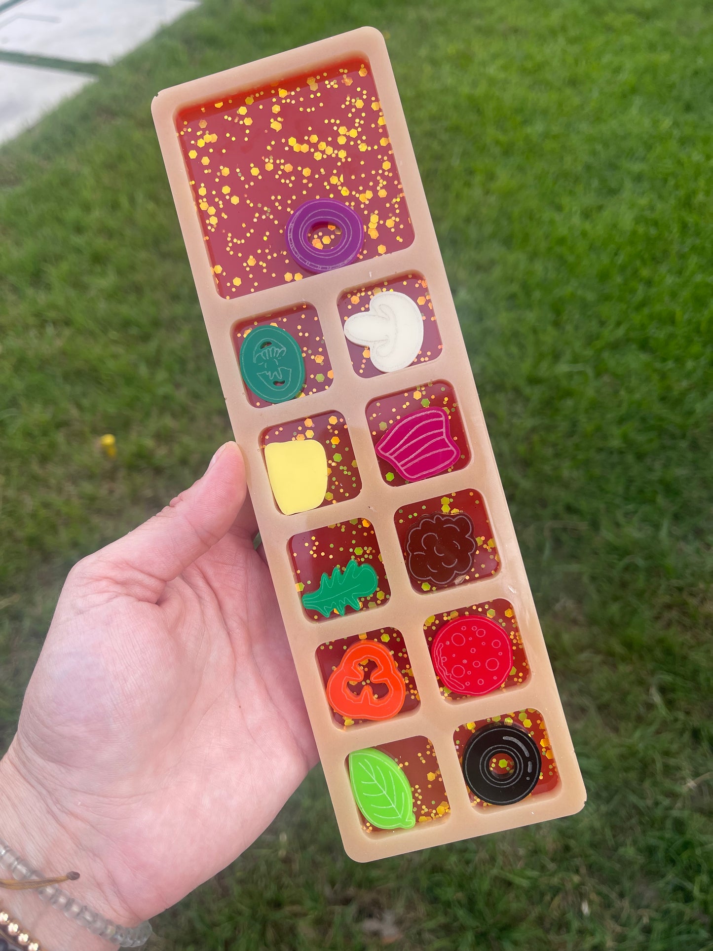 Acrylic pizza toppings