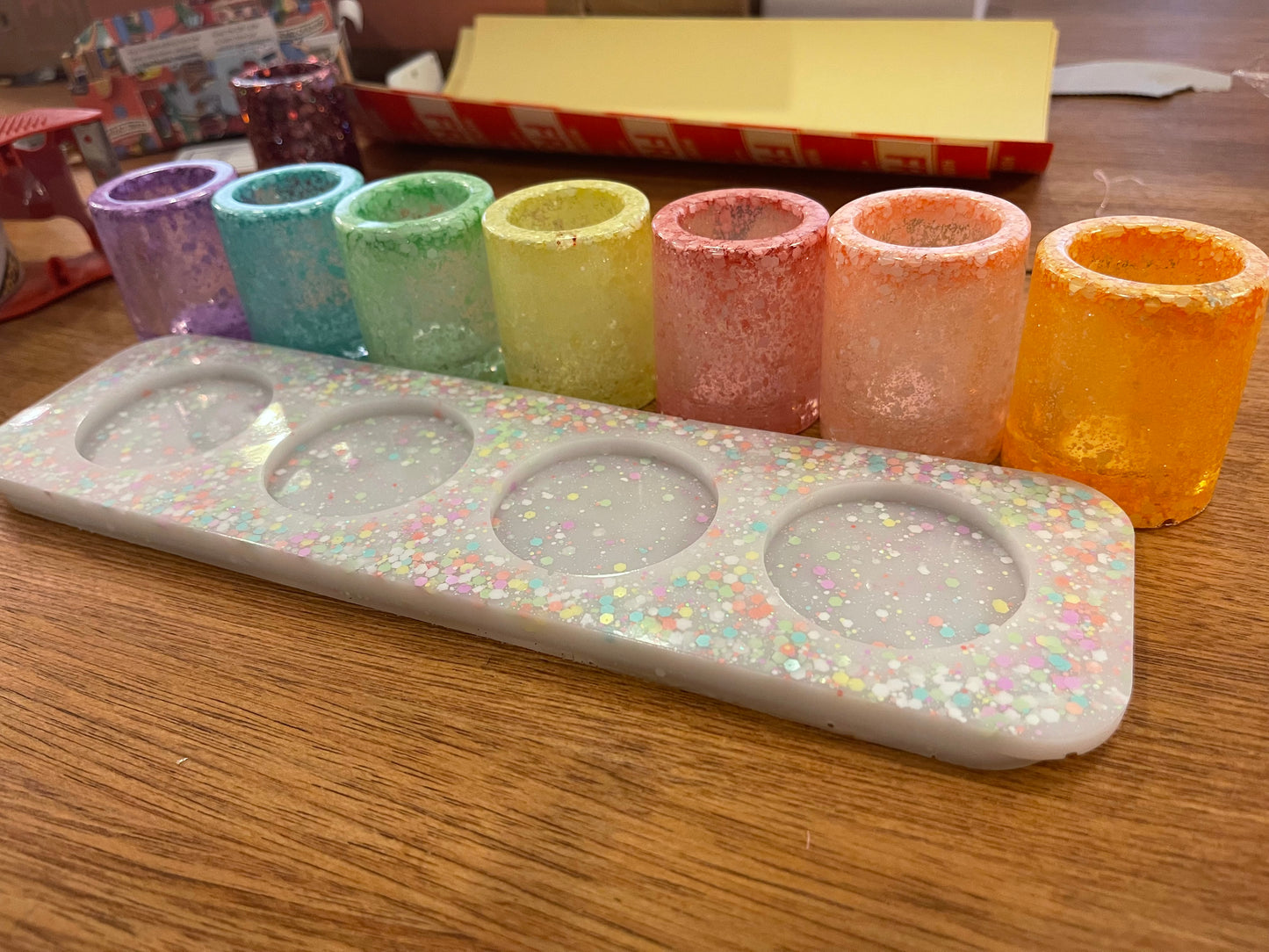 Pastel rainbow potion cups